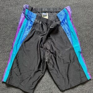 Vintage 80s Black and Blue Workout Shorts